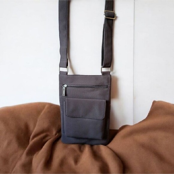 HOBO Crossbody Bag Chocolate Brown Travel Career Minimalist - Picture 1 of 6
